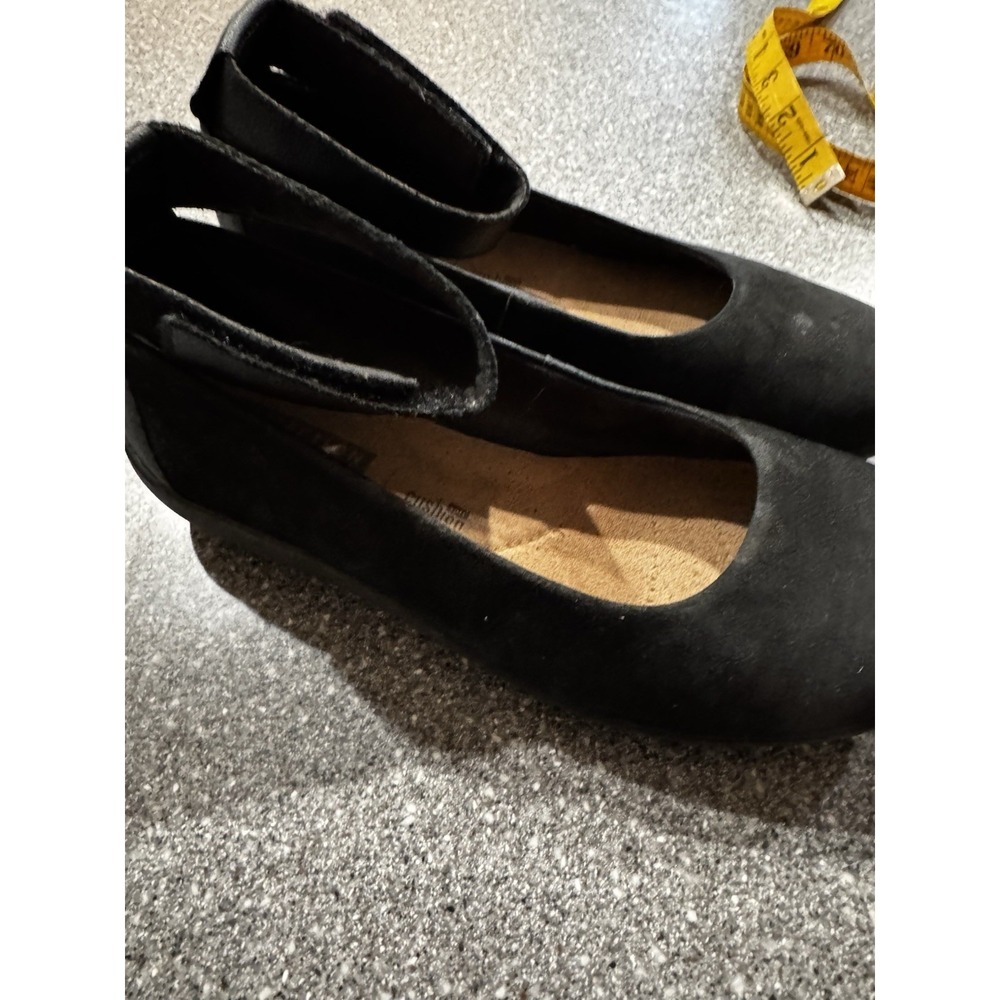 Clarks Medora Nina Black Suede Ankle Wrap Ballet Flat Cas Women Shoes Sz 7 SB23 - Picture 2 of 6